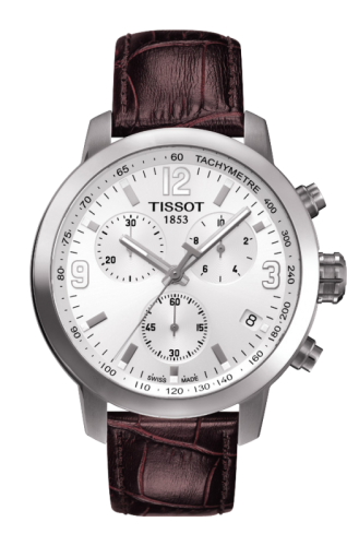 Tissot PRC 200 Quartz Chronograph Silver Leather